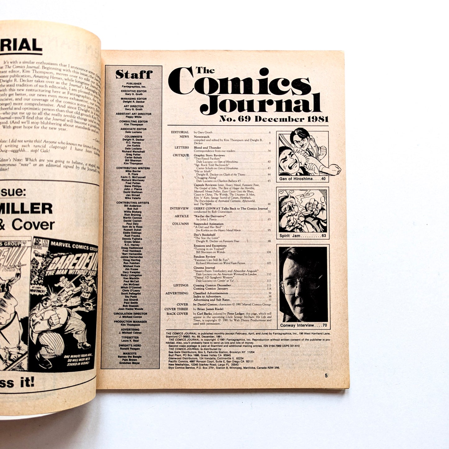 The Comics Journal No. 69 (Dec. 1981) - Gerry Conway